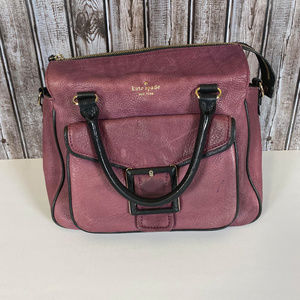 Kate Spade Women's Maroon & Blck Leather Handbag